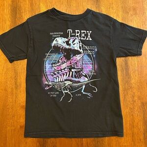🦖Black & Neon Retro T-Rex Tee | XXS (4/5) | Bioworld Jurassic Period Shirt